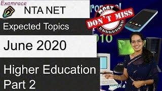 Higher Education-DIKSHA, Saransh, Pota Cabin: Expected Topics NTA NET Paper 1 2020