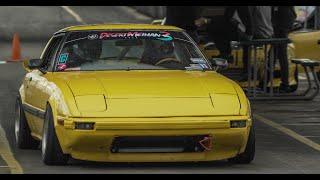 fc and fb RX7 drift cars go two laps without breaking down