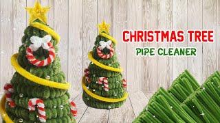 How to make a Christmas Tree out of Pipe Cleaners | DIY mini X - mas tree | Christmas Decor