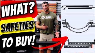 What safeties to buy for your home gym?  Pipe vs flip down vs strap safeties!  Rep Fitness vs Rogue.