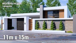 Modern House | House Design idea | 11m x 15m 3Bedroom with 2carparking