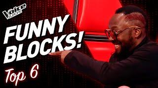 FUNNY BLOCK MOMENTS in The Voice! | TOP 6