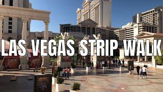 4K⁶⁰ Walking the Las Vegas Strip 2019 Day to Dusk | Binaural Audio Virtual Tour