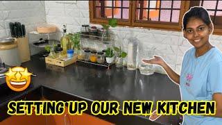 Kitchen Setup In Our New House⁉️Upgrading with New Products |#srijuu