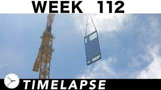 Construction time-lapse with 24 closeups: Ⓗ Week 112: Tower crane #3 goes up at the end of the week