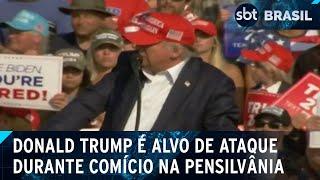 Donald Trump é alvo de ataque durante comício na Pensilvânia | SBT Brasil (13/07/24)