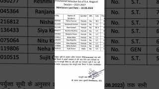Dr shyama Prasad Mukherjee University || 2nd selection list of B.A Nagpuri 2023