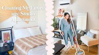 *Realistic* CLEAN WITH ME! Cleaning my Whole Apartment: Luxury NYC Studio Apartment