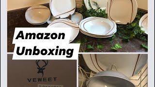 New!! VEWEET Dinner Set Vignette | Series Bonnie02 Collection 24 Piece Dinnerware Set | Unboxing