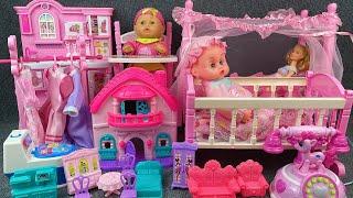 12 Minutes Satisfying with Unboxing Cute Doll Bed,Pink Kitchen Toy Set Review Toys | ASMR