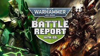 NEW Necrons vs Chaos Space Marines Warhammer 40k 10th Edition Battle Report Ep 96
