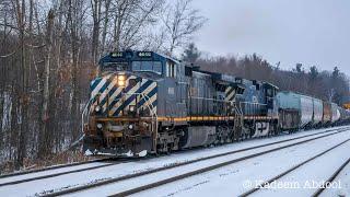 (RARE BC Rail DASH 9 DUO!) CN Train X314 South at Bloomington GO ￼(12/27/2024)