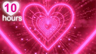 Are you falling in love?Neon Lights Love Heart Tunnel BackgroundPink Heart Background Loop 10 hour