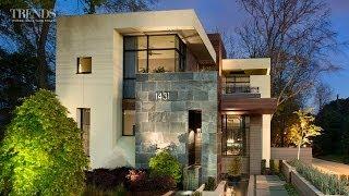 Contemporary suburban new home in Atlanta - on exposed corner lot