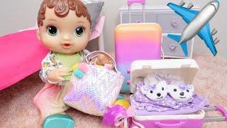 Packing baby alive Abby's Suitcase and travel bag for Vacation  ️ doll travel Routine