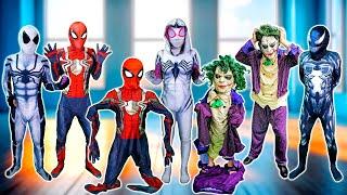 PRO 5 SPIDER-MAN Team Vs JOKER...?? SPECIAL ACTION - KID SPIDER MAN & KID JOKER Defeat Venom + MORE