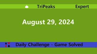 Microsoft Solitaire Collection | TriPeaks Expert | August 29, 2024 | Daily Challenges