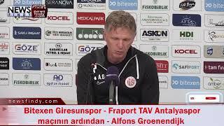 Giresunspor    Antalyaspor maçının ardından   Alfons Groenendijk
