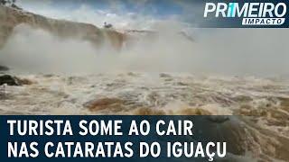 Turista some após cair nas águas das Cataratas do Iguaçu | Primeiro Impacto (19/10/22)