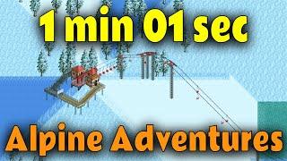 Beating Alpine Adventures in 1m 01s - OpenRCT2 speedrun