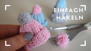 MINI MÜTZE HÄKELN #häkeln #Weihnachten #Weihnachtsdeko