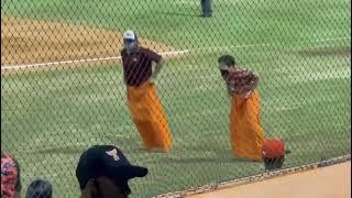 Toros del Este sack race promotion at Estadio Francisco Micheli, La Romana, Dominican Republic