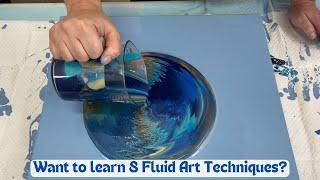 8 Fluid Art Techniques for Beginners Tutorial in under 30 minutes. How to make art # 369