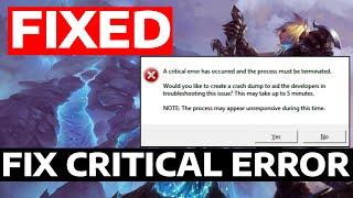 Fix League of Legends A Critical Error Has Occurred | How To