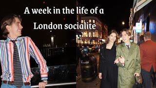 A week in the life of a London socialite.