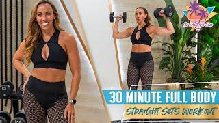 ALL FITNESS LEVELS Full Body Straight Sets Workout [LOW IMPACT +MUSCLE  BUILDING] | STF - Day 21