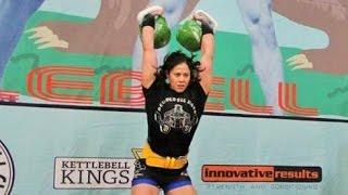 Kimberly Fox - 2 x 24 kg kettlebell long cycle 61 reps (NEW RECORD)