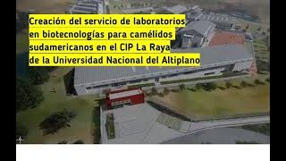 PMESUT | Laboratorios de biotecnologÍas en Universidad Nacional del Altiplano