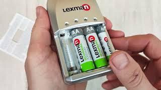 LEXMAN charger for AA and AAA batteries. SET. Unpacking. Quick battery test no comments