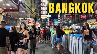Busy Night Streets of Bangkok, Thailand 4K Walking Tour