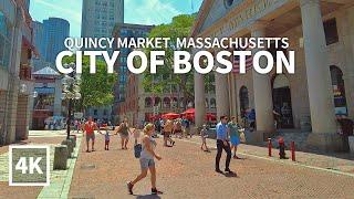 [4K] BOSTON TRAVEL - Faneuil Hall Marketplace, Quincy Market, Massachusetts, USA, Travel, 4K UHD