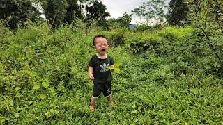 Single mother picking vegetables to sell mother-in-law to make cakes