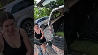 She wanted to see who was faster ️  #love #diy #funny #competition #laugh #fyp