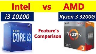 Compare Ryzen 3 3200G vs i3 10100 || Budget range processors || AMD vs Intel comparison || Rs 10K PC