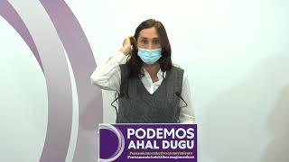 Rueda de prensa de Podemos Ahal Dugu con Pilar Garrido y Miren Echeveste