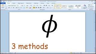 How to insert phi symbol in Microsoft Word