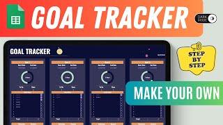 Goal Tracker Google Sheets Dark Theme template – FREE Full Tutorial (Easy for Beginners)