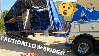 TRAILER STRIKES LOW BRIDGE! RECOVERING A WRECKED TRAILER!