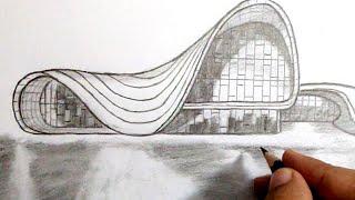 How to draw famous building :Heydar Aliyev Center