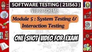 ST Mod5: Important Questions+ Notes | ONE SHOT VIDEO FOR EXAM-Software TESTING-(21IS63) #vtu#21is63