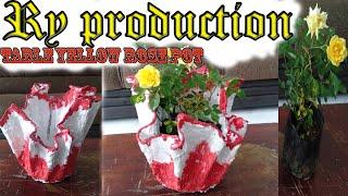 Table Yellow Rose Flower pot# Ry production#flower red rose blooming#