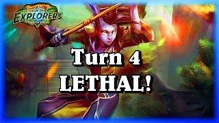 Turn 4 LETHAL! ~Hearthstone Heroes of Warcraft The League of Explorers Video