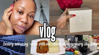 I Was Gifted A Versace Watch!|Cook Garden Egg Sauce With Me+Movie Date +Grocery Shopping & Unboxing