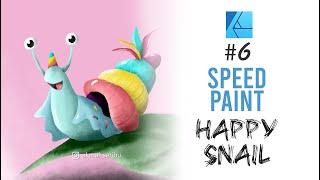 AFFINITY DESIGNER | HAPPY SNAIL ILLUSTRATION | SPEED PAINT #6