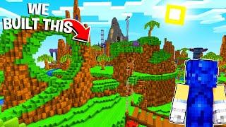 We Built Sonic's Green Hill Zone For 24 Hours In Minecraft!