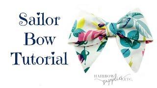 Sailor Hair Bow Tutorial - DIY How to Make a Fabric Bow - DIY Sailor Hair Bow Hairbow Supplies, Etc.